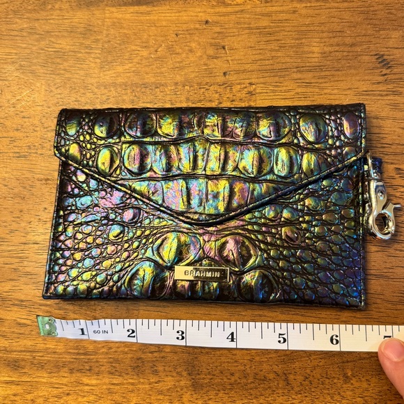 Brahmin Handbags - Brahmin iridescent black pearl envelope wallet euc rare color rainbow crocodile